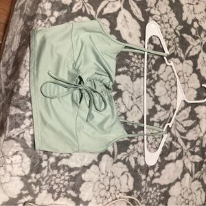 Mint Green Ruched Crop Top